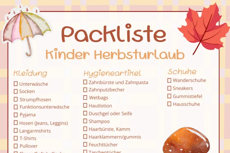Packliste Herbsturlaub
