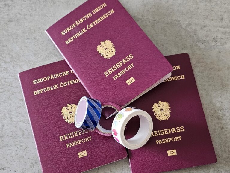 Reisepass markieren mit Washi Tapes