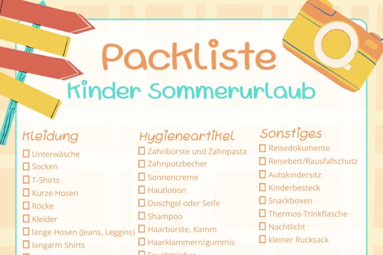Packliste Kinder Sommerurlaub