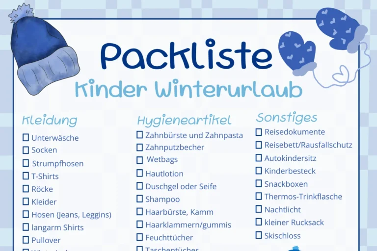 Packliste Skiurlaub Kinder