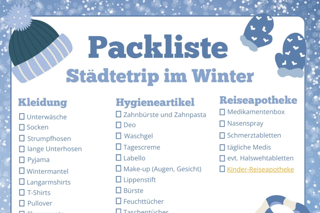 Packliste Städtetrip im Winter